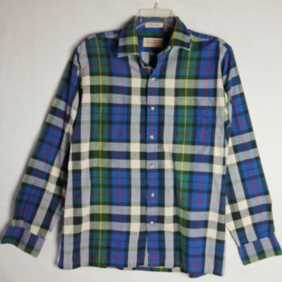 Vintage Arrow Sportwear Mens Size M Plaid Shirt Long Sleeve Blue Green B… - Picture 1 of 11
